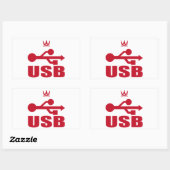 USB（赤） RECHTECKIGER AUFKLEBER (Blatt)