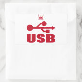 USB（赤） RECHTECKIGER AUFKLEBER (Tasche)