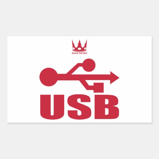USB（赤） RECHTECKIGER AUFKLEBER (Vorderseite)