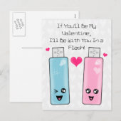Usb-Blitz-Antriebs-Liebe Feiertagspostkarte (Vorne/Hinten)