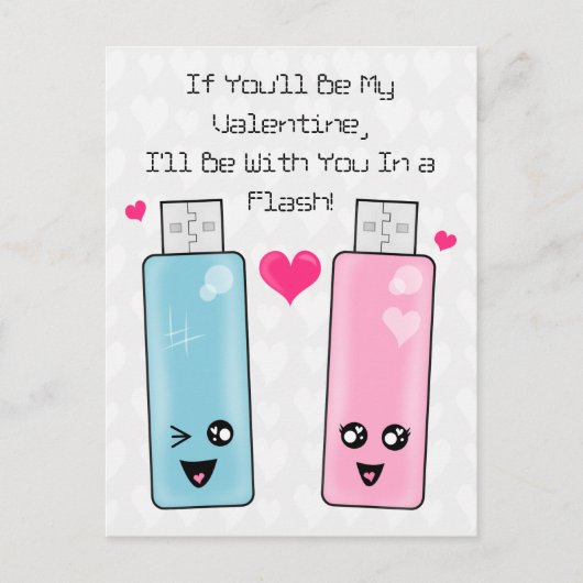 Usb-Blitz-Antriebs-Liebe Feiertagspostkarte (Vorderseite)
