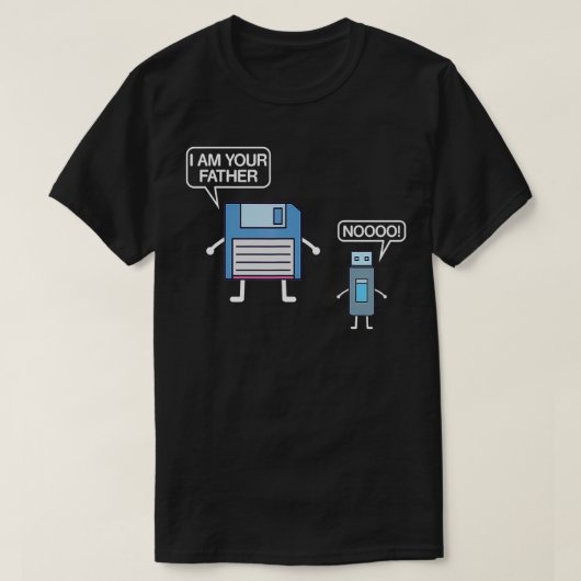 USB-Diskette Ich bin Ihr Vater Computer Geek T-Shirt (Design vorne)