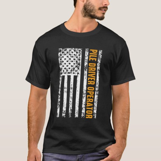 USB-Flag für Pile Driver Operator T-Shirt (Vorderseite)