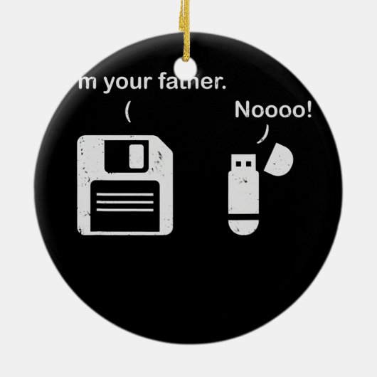 USB Floppy Disk I Am Your Father Funny Nerd Keramik Ornament (Hinten)