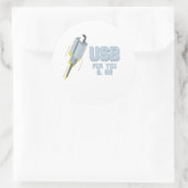 USB für Sie und mich Runder Aufkleber (Tasche)