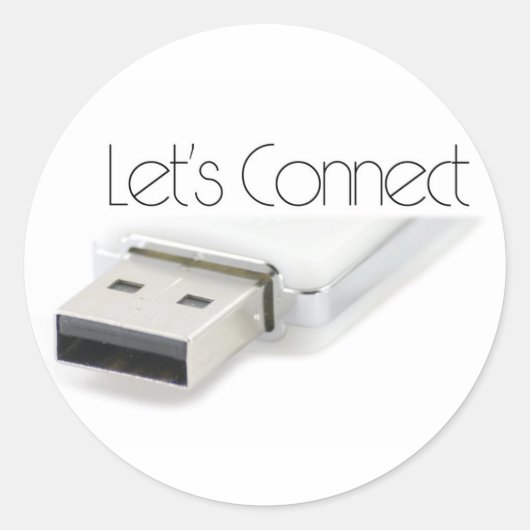 USB-lass Runder Aufkleber (Vorderseite)