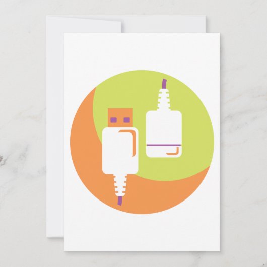 USB-Plug-Symbol Einladung (Vorderseite)