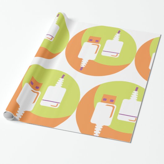 USB-Plug-Symbol Geschenkpapier (Ungerollt)