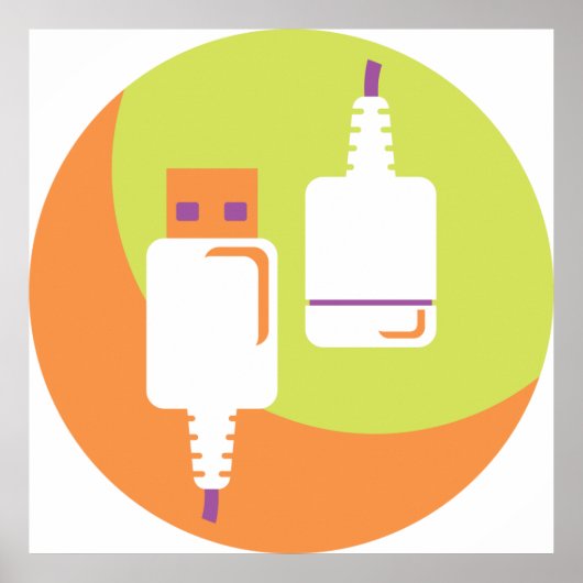 USB-Plug-Symbol Poster (Vorne)