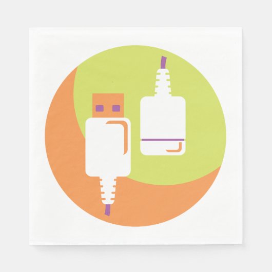 USB-Plug-Symbol Serviette (Vorderseite)