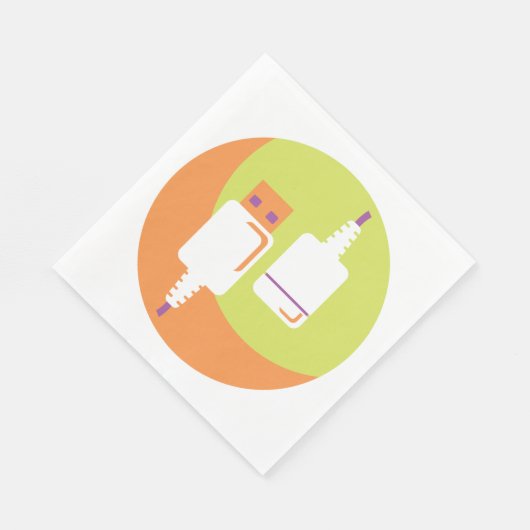 USB-Plug-Symbol Serviette (Ecke)