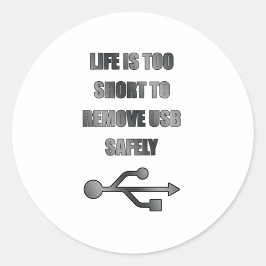USB sicher entfernen Runder Aufkleber (Vorderseite)