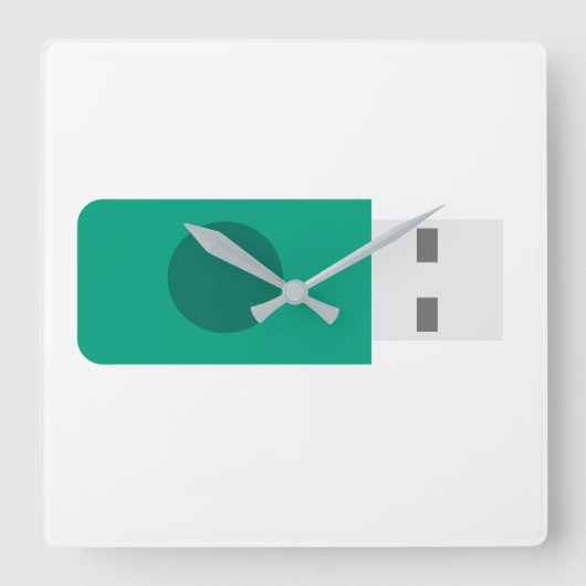 USB-Stick Quadratische Wanduhr (Vorderseite)