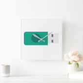 USB-Stick Quadratische Wanduhr (Zuhause)