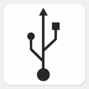 USB-Symbol Quadratischer Aufkleber