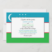 Usbekische Flagge, Flagge auf Hochzeit in Usbekist Einladung (Vorderseite)