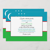 Usbekische Flagge, Flagge auf Hochzeit in Usbekist Einladung (Vorne/Hinten)