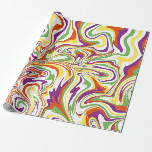 Usbekische Ornamente im flüssigen Stil. Geschenkpapier