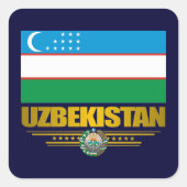"Usbekischer Stolz" Quadratischer Aufkleber (Vorderseite)