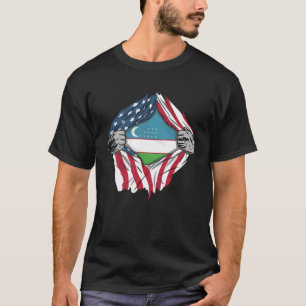 Usbekisches Blut in mir Usbekistan-Flagge T-Shirt