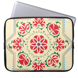 Usbekisches ethnisches Vintage-Ornament Suzani, St Laptopschutzhülle