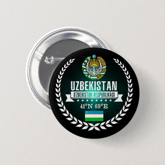 Usbekistan Button (Vorne & Hinten)