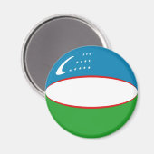 Usbekistan Fisheye Flag Magnet (Vorderseite/Rückseite)