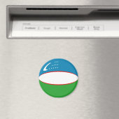 Usbekistan Fisheye Flag Magnet (In Situ (Geschirrspüler))