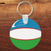 Usbekistan Fisheye Flag Schlüsselanhänger (Vorderseite)