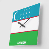 Usbekistan Flag Dazzzing Patriotic Quadratische Wanduhr (Winkel)