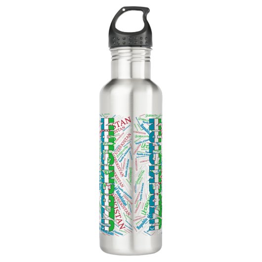 Usbekistan Flag Gorgetic Patriotic Edelstahlflasche (Vorderseite)