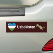 Usbekistan Flag Herz + Karte Autoaufkleber (Auf Auto)