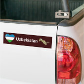 Usbekistan Flag Herz + Karte Autoaufkleber (Auf Lkw)