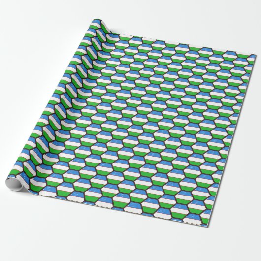 Usbekistan Flag Honeycomb Wrapping Paper Geschenkpapier (Ungerollt)