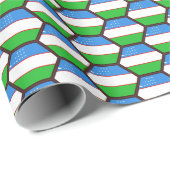 Usbekistan Flag Honeycomb Wrapping Paper Geschenkpapier (Rolleneckpunkt)