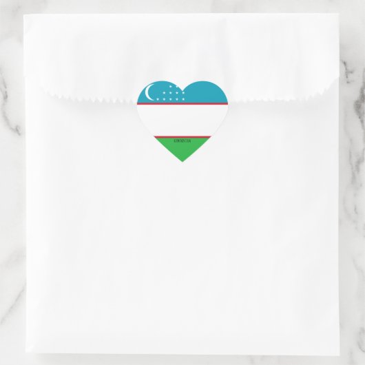 Usbekistan Flag Patriotic Herz-Aufkleber (Tasche)