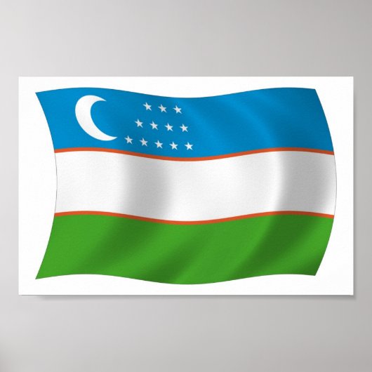 Usbekistan Flag Poster Print (Vorne)