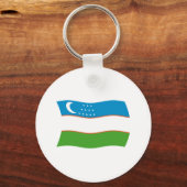Usbekistan Flag Schlüsselanhänger (Vorderseite)