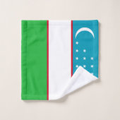 Usbekistan-Flagge Badhandtuch Set (Waschlappen)