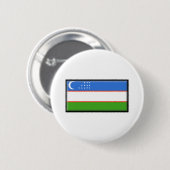 Usbekistan-Flagge Button (Vorne & Hinten)