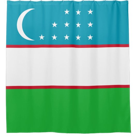 Usbekistan-Flagge Duschvorhang (Vorderseite)