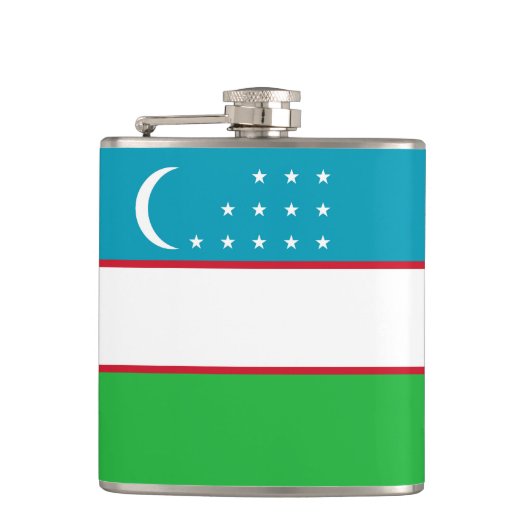 Usbekistan-Flagge Flachmann (Vorderseite)