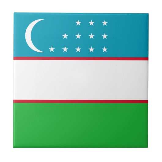 Usbekistan-Flagge Fliese (Vorderseite)