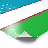 Usbekistan-Flagge Fotodruck (Ecke)