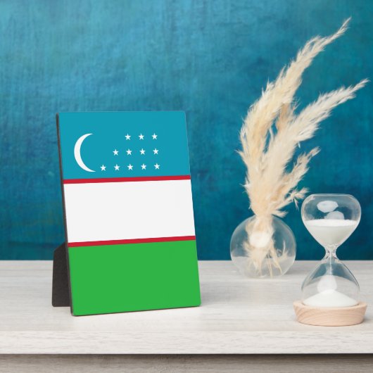 Usbekistan-Flagge Fotoplatte (Seite)