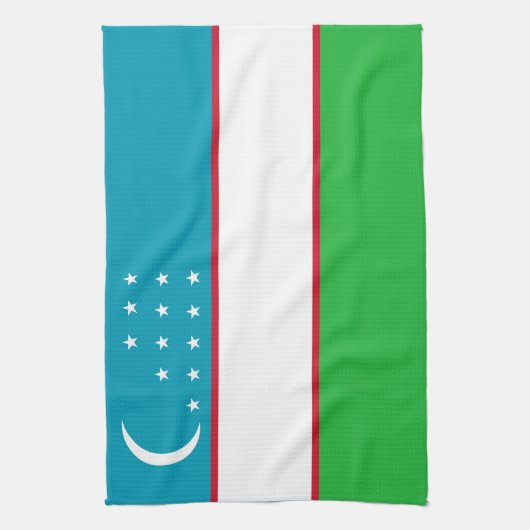 Usbekistan-Flagge Geschirrtuch (Vertikal)