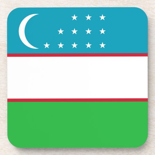 Usbekistan-Flagge Getränkeuntersetzer (Vorderseite)