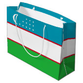 Usbekistan-Flagge Große Geschenktüte (Rückseite Schrägansicht)