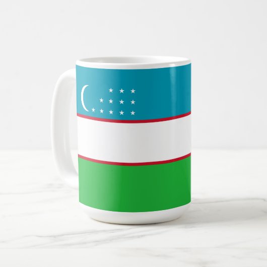 Usbekistan-Flagge Kaffeetasse (Vorderseite Links)