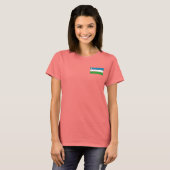 Usbekistan-Flagge + Karten-T - Shirt (Vorne ganz)